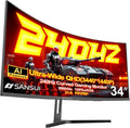 SANSUI 34 Inch 3440x1440P 240Hz Ultrawide UWQHD Gaming Monitor, 21:9 2K Curved by SANSUI