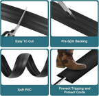 Floor Cord Cover, Cable Protector, 0.63W x 0.31H inches, Wire Cover - Image 3