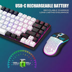 RedThunder K84 Wireless Keyboard and Mouse Combo, LED Rainbow Backlit - Image 3