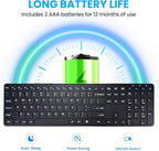 Wireless Keyboard-2.4G Ultra Slim Quiet Full Size Matte USB PC Computer Keyboard - Image 6