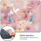 Mouse Pad, Cute Pink Gold Marble Mouse Pads - Image 6