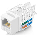 Everest 45° Angled RJ45 Cat6A Keystone Jacks 10-Pack in White by EverestMediaSolutions