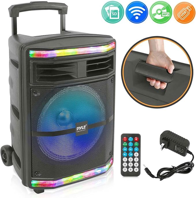 Pyle Portable Bluetooth PA Speaker System - 600W Bluetooth Speaker Portable PA - Image 8