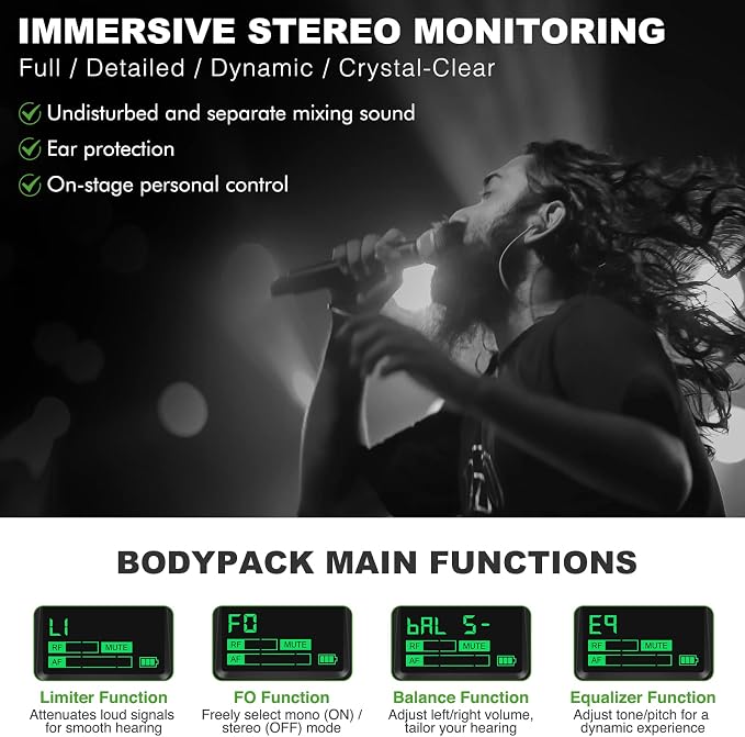 Phenyx Pro PTM-10 Stereo Wireless in Ear Monitor System Bodypack Receiver - Image 4