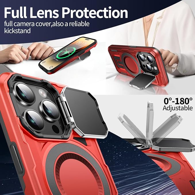 Camera Stand Case for iPhone 14 Pro Max, 2024 Version Military Grade Protective - Image 3