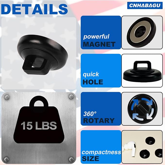 Magnet Zip Tie Mount Magnetic Zip Ties Mount Clips Base Holder Strong - Image 4
