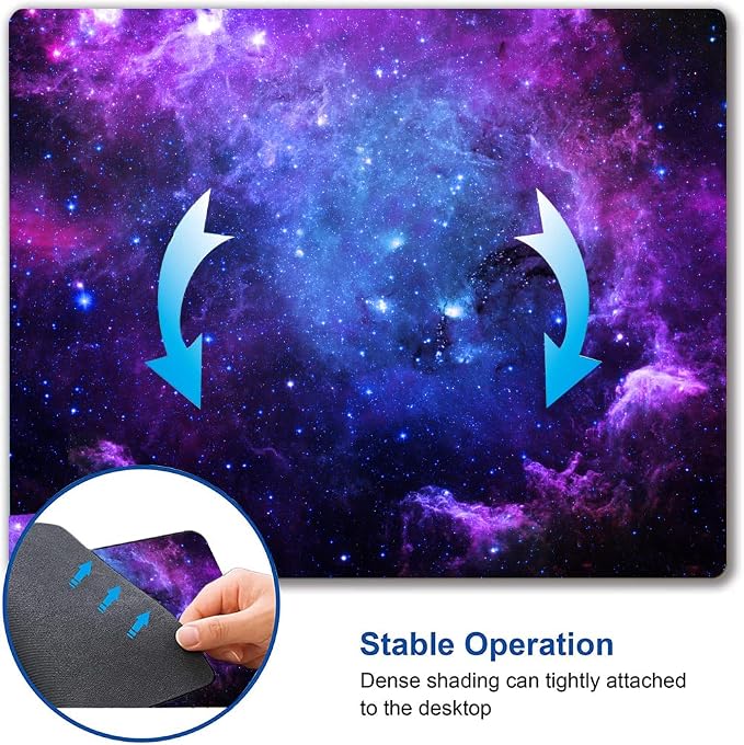 Mouse Pad, Galaxy Mouse Pad, Cute Square Waterproof Mouse Mat Non-Slip Rubber - Image 6