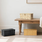 Delamu Handmade Synthetic Rattan Cable Management Box, Flat Weave Desk Organizer - Image 8