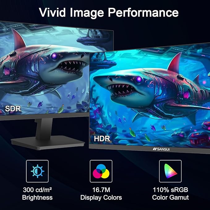 SANSUI 27 Inch Computer Monitor 120Hz, FHD 1080P Monitor, HDMI DP Ports FreeSync - Image 4