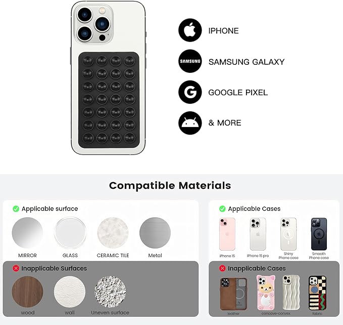 Silicone Double-Sided Suction Phone Grip Detachable Mount - Image 8