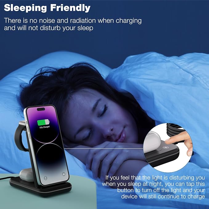 Wireless Charger for iPhone, Foldable 3 in 1 Fast Charging Station/Stand/Multi - Image 9