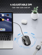 TECKNET Computer Wired Mouse, USB Mice - Image 3
