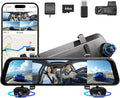 2025 Rear view Mirror Camera, 4 Channel Mirror Dash Cam Front and Rear by Unknown