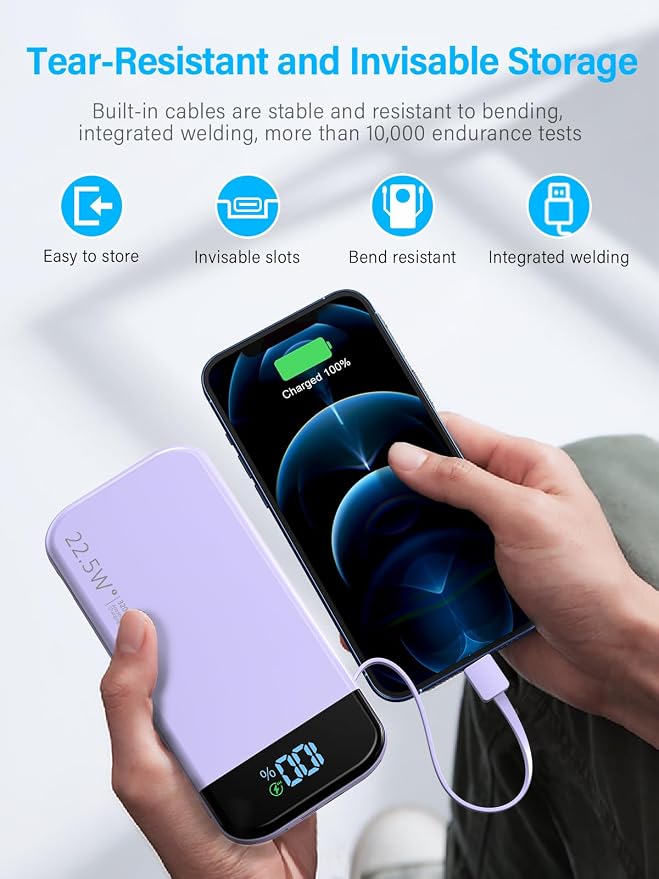 Portable Charger 32000mAh, 22.5W QC 3.0 PD 20W Smart LED Display Fast Charging - Image 2