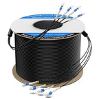 150M/492FT Outdoor Armored LC to LC Fiber Optic Cable, 4 Core OS2 Single Mode by Unknown