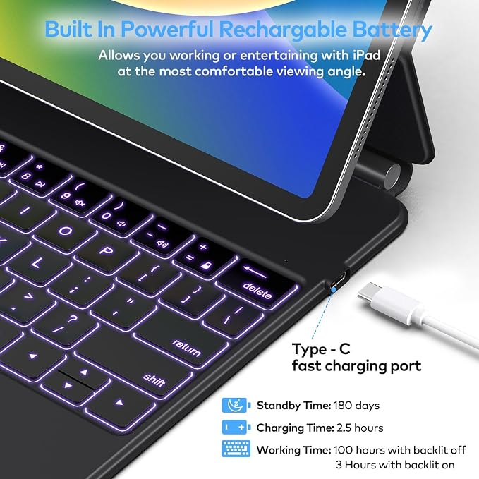 Keyboard Case for iPad Air 13 and iPad Pro 12.9 inch 6th / 5th / 4th / 3rd - Image 9