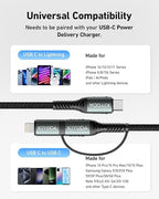 Coiled USB C to Lightning Cable 3FT, 2 in 1 iPhone 15 Charger Cord - Image 8