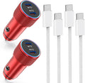 Fast Car Charger for iPhone 16, USB C Charging iPhone 2Pack Dual USB C Port Car by Fitquipment