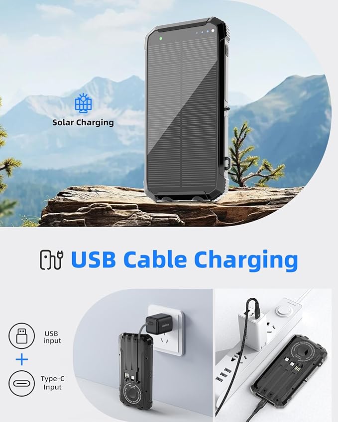 Solar Power Bank 20000mAh, Wireless Charger - Image 5