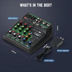 DJ Audio Mixer, DJ Mixers 4 Channel Sound Board - Image 8