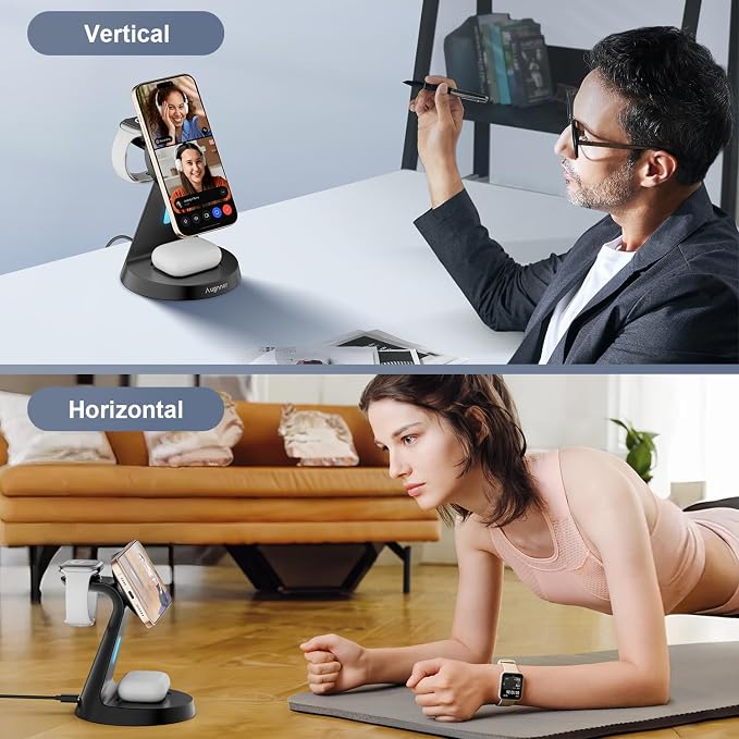 Magnetic Wireless Charger Stand 3 in 1 Charging Station 15W Fast Charging Stand - Image 6