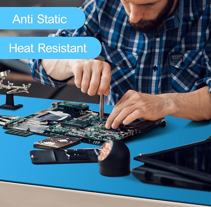 Anti-Static Mat Kits Includes Heat Resistant ESD Mats Anti Static Wrist Straps - Image 2