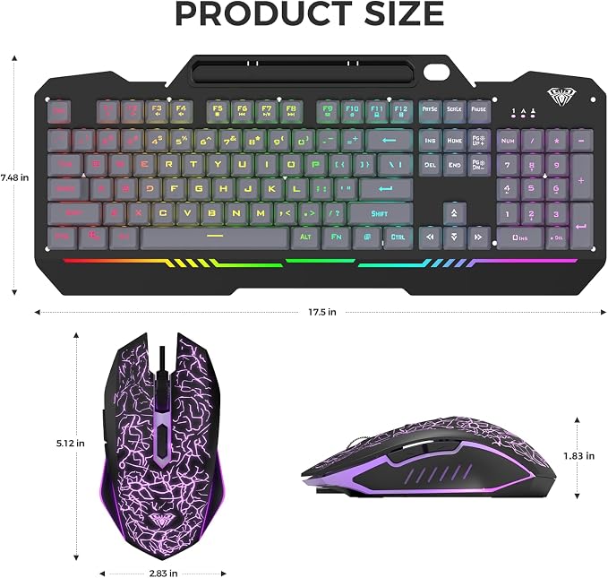 AULA T102 104 Keys Gaming Keyboard and Mouse Combo - Image 9