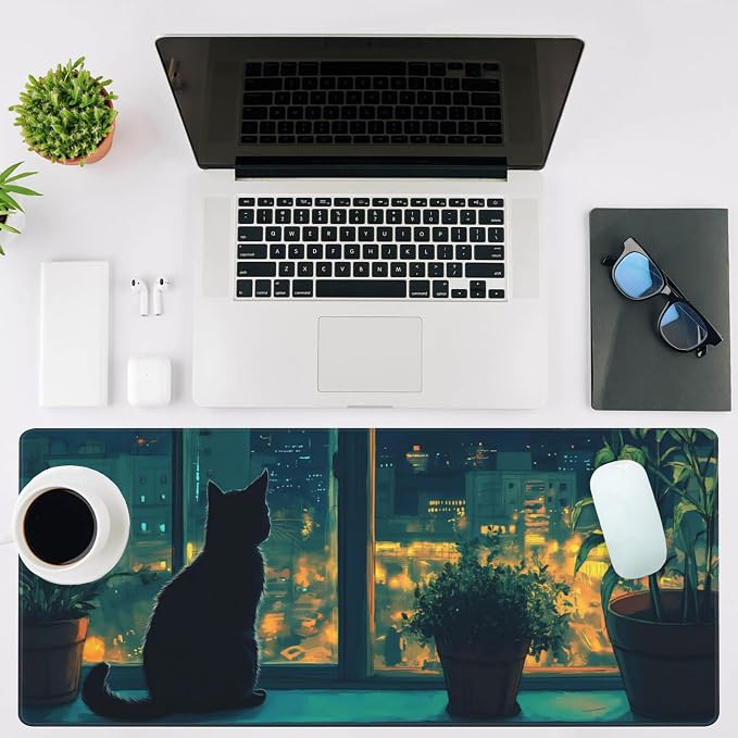 Mouse Pad Large Cat Sitting on The Windowsill Non-Slip Game Desk Mat - Image 2