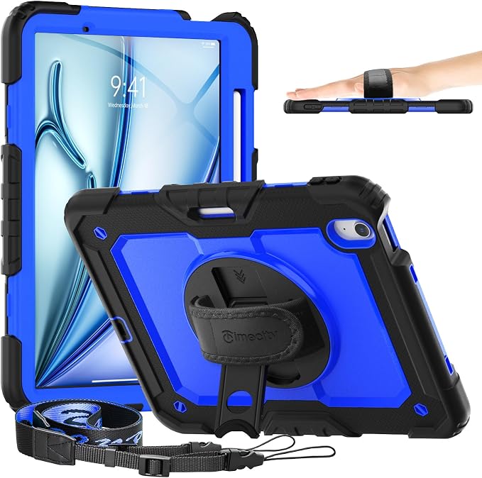 timecity Case for iPad Air 11 Inch M3/ M2, 360° Rotating Stand, Pencil Holder & by Timecity