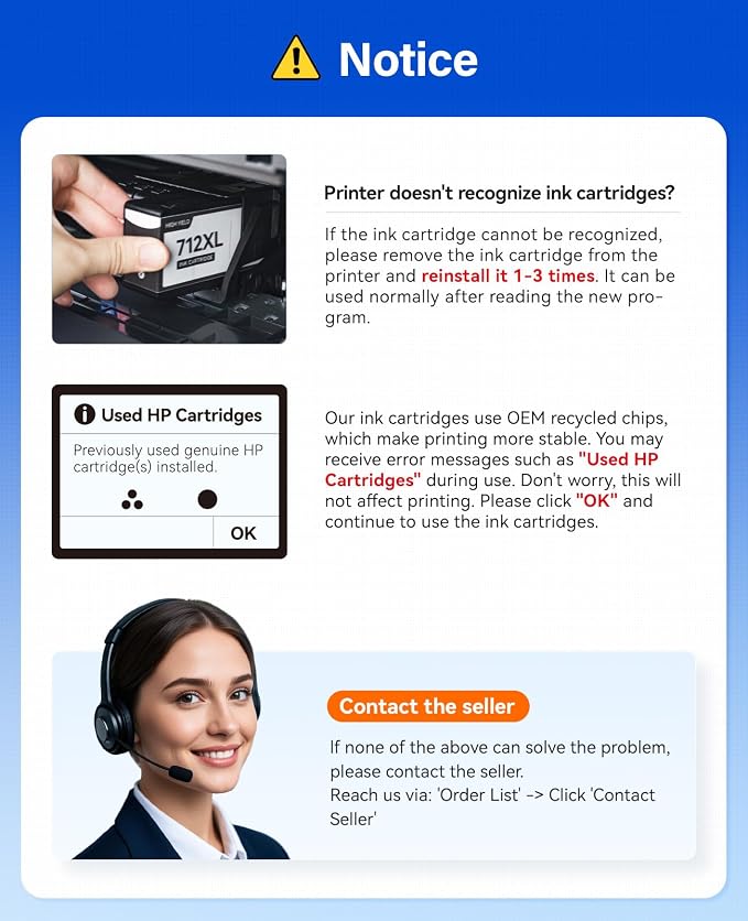 712 712XL Ink Cartridges Combo Set 4-Pack High Yield - Image 5