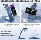 Magnetic Wireless Charger Stand, 3 in 1 Foldable Wireless Charging Station - Image 4