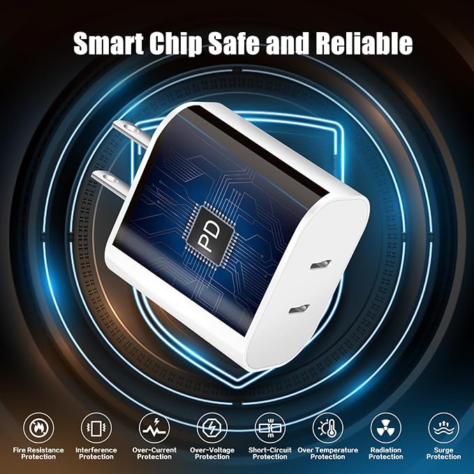Fast iPhone 16 15 Charger, Dual Port USB C Charger Fast Charging Block - Image 4