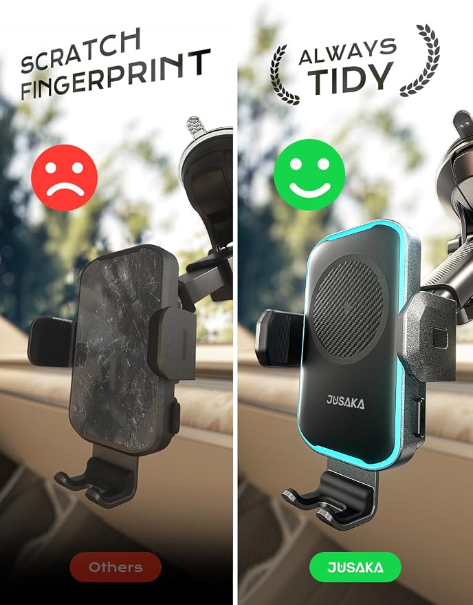 Wireless Car Charger, 15W Fast Charging Auto Clamping Car Phone Holder Mount - Image 7