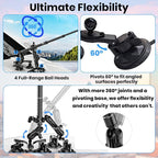 Suction Car Mount for GoPro/Insta360/DJI | Aluminum Alloy Extendable Selfie - Image 4