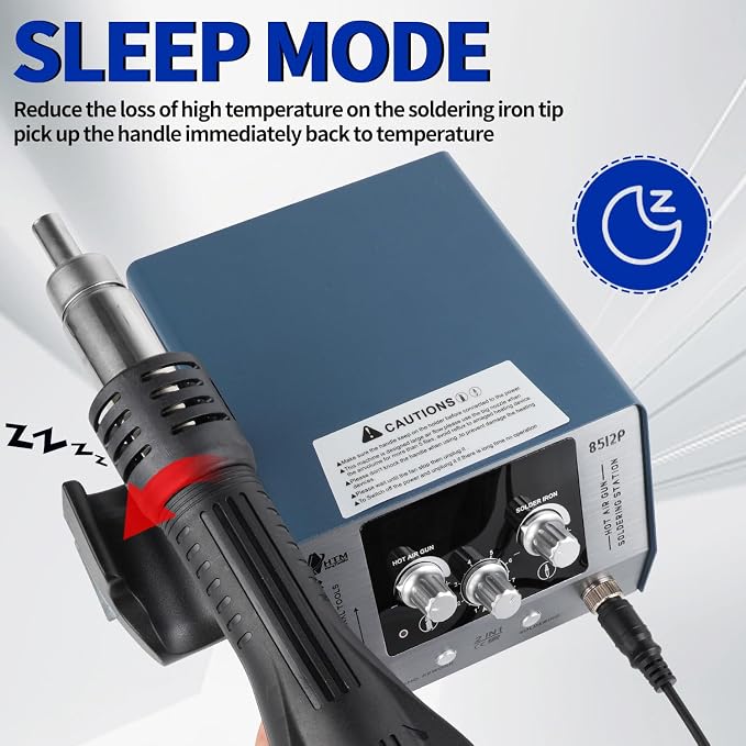HengTianMei 720W Hot Air Soldering Station 2-IN-1 SMD Soldering Iron Station - Image 5