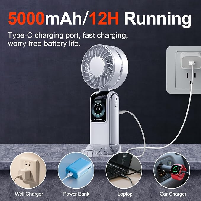 Blows Cold Air Portable Handheld Fan - Image 6