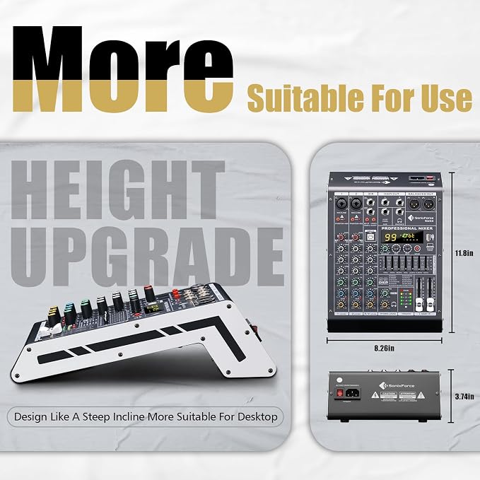 Professional Audio Mixer 4 Channel Sound Board Console System 99 DSP DJ Mixer - Image 2