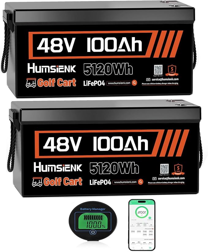 48V 100Ah LiFePO4 Lithium Battery Golf Cart by HumsiENK