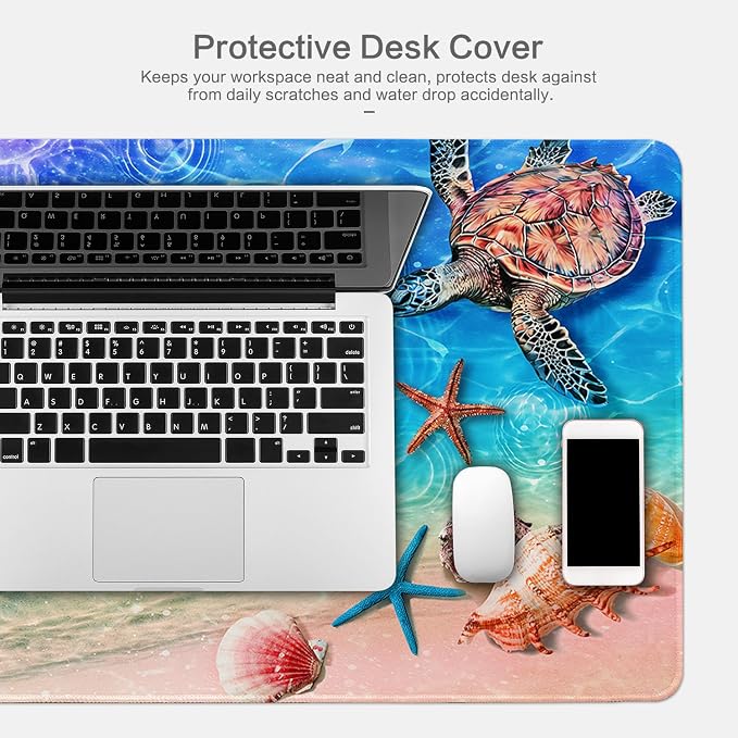 Lokigo Sea Turtle Desk Pad, Waterproof Large Mouse Pad - Image 9