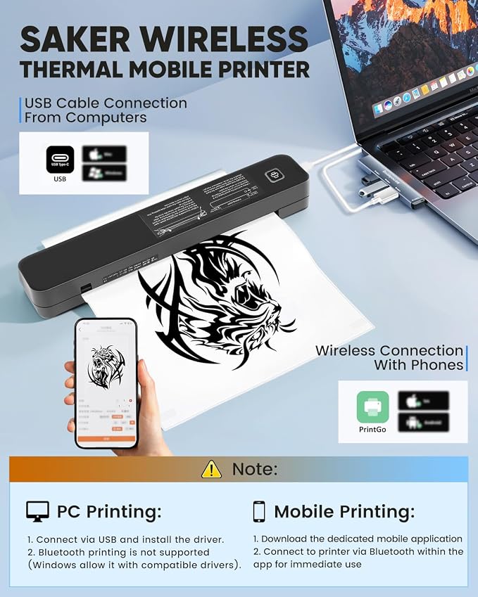 Saker Wireless Thermal Mobile Printer - Image 2