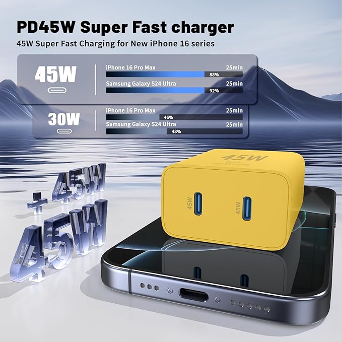 Super Fast Samsung Charger Type C, 45W Dual Port USB C Fast Charger Block & - Image 3