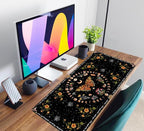 Moth Desk Pad Mushroom Phase Moon Phase Desk Mat, Boho Flowers and Leaves - Image 6