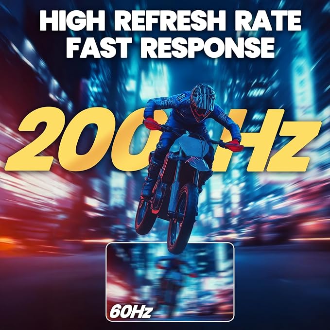 CRUA 27" Curved Gaming Monitor, FHD 1920x1080P, 165Hz/200Hz Computer Monitor - Image 3