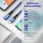 USB4 Extension Cable 2.62Ft, Thunderbolt 3 & 4 Extension Cable, USB C 4.0 - Image 8