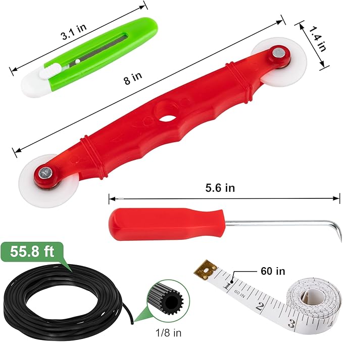 48"X236" Window Screen Replacement Kit, 6 in 1 Window Screen Door Repair Kit - Image 2