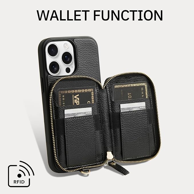 ZVE Wallet Case for iPhone 15 Pro, Phone Case - Image 2