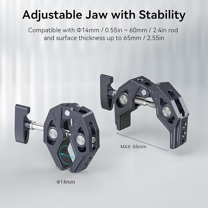 SMALLRIG Clamp, Camera Mount Clamp, Crab-Shaped Super Clamp - Image 2