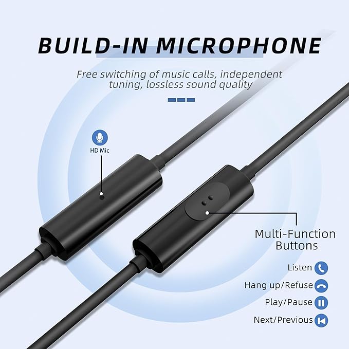 EP-06 Wired Earbuds in-Ear Earphones, Build-in Microphone Noise Isolating - Image 4