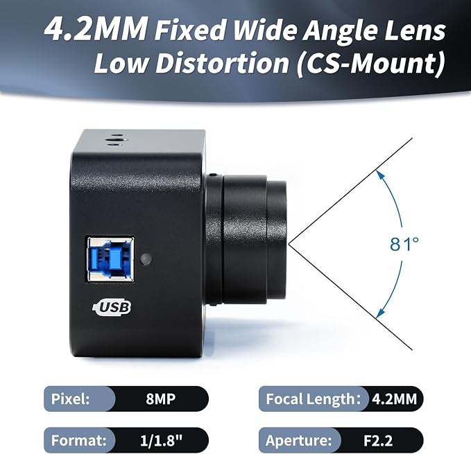 MOKOSE USB Camera 4K, USB3.0 Manual Focus Webcam - Image 4