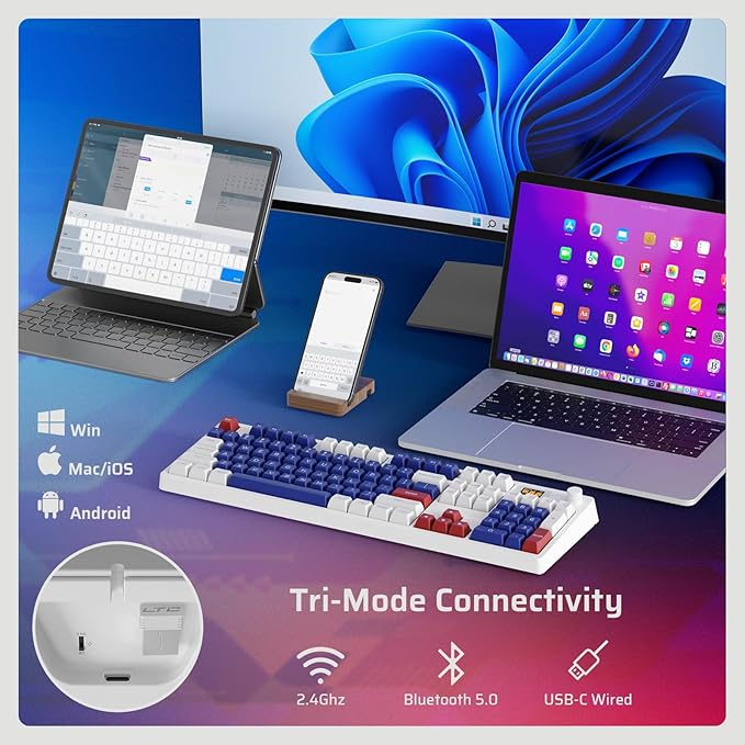 LTC Nimbleback NB1041 PRO Wireless Mechanical Keyboard w/Display Screen & Knob - Image 5